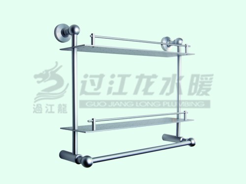 供应GJL-W104二层置物架带杆浴室挂件